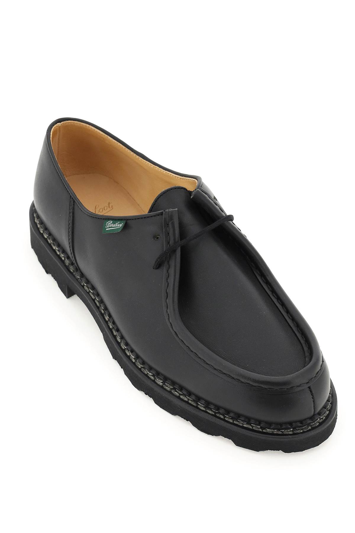 Shop Paraboot Leather Michael Derby Shoes In Nero