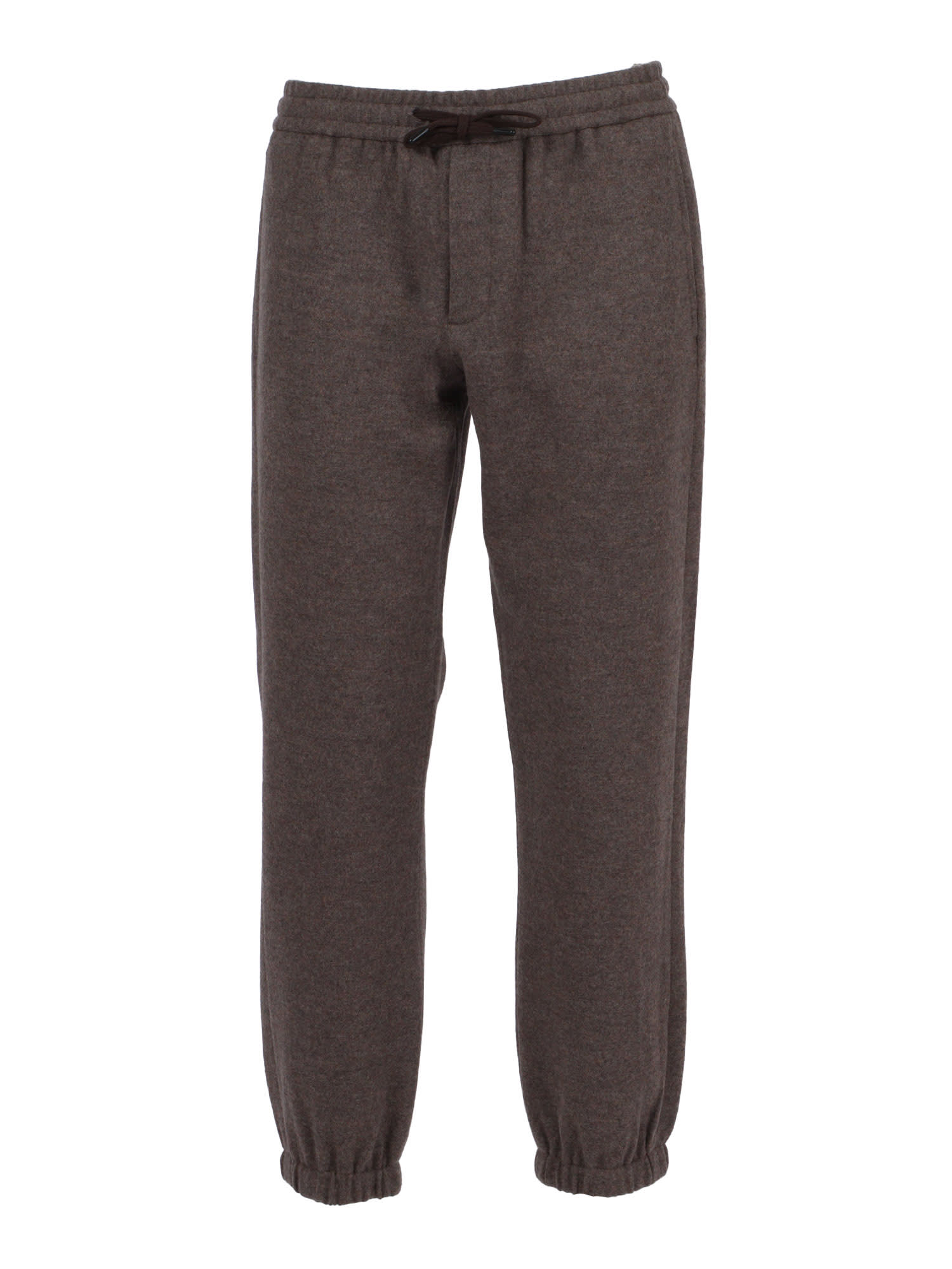 Circolo 1901 Tailored Cuffed Wool Pants With Structured Fit In Brown