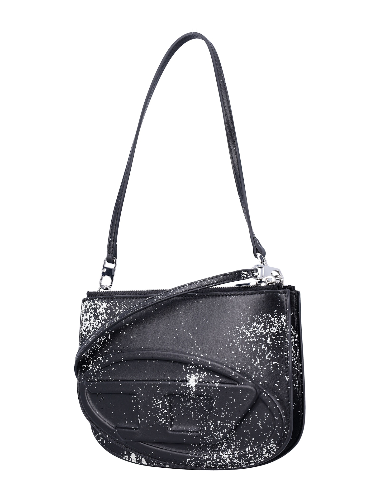 Diesel 1-dr Twin Leather Shoulder Bag In Black