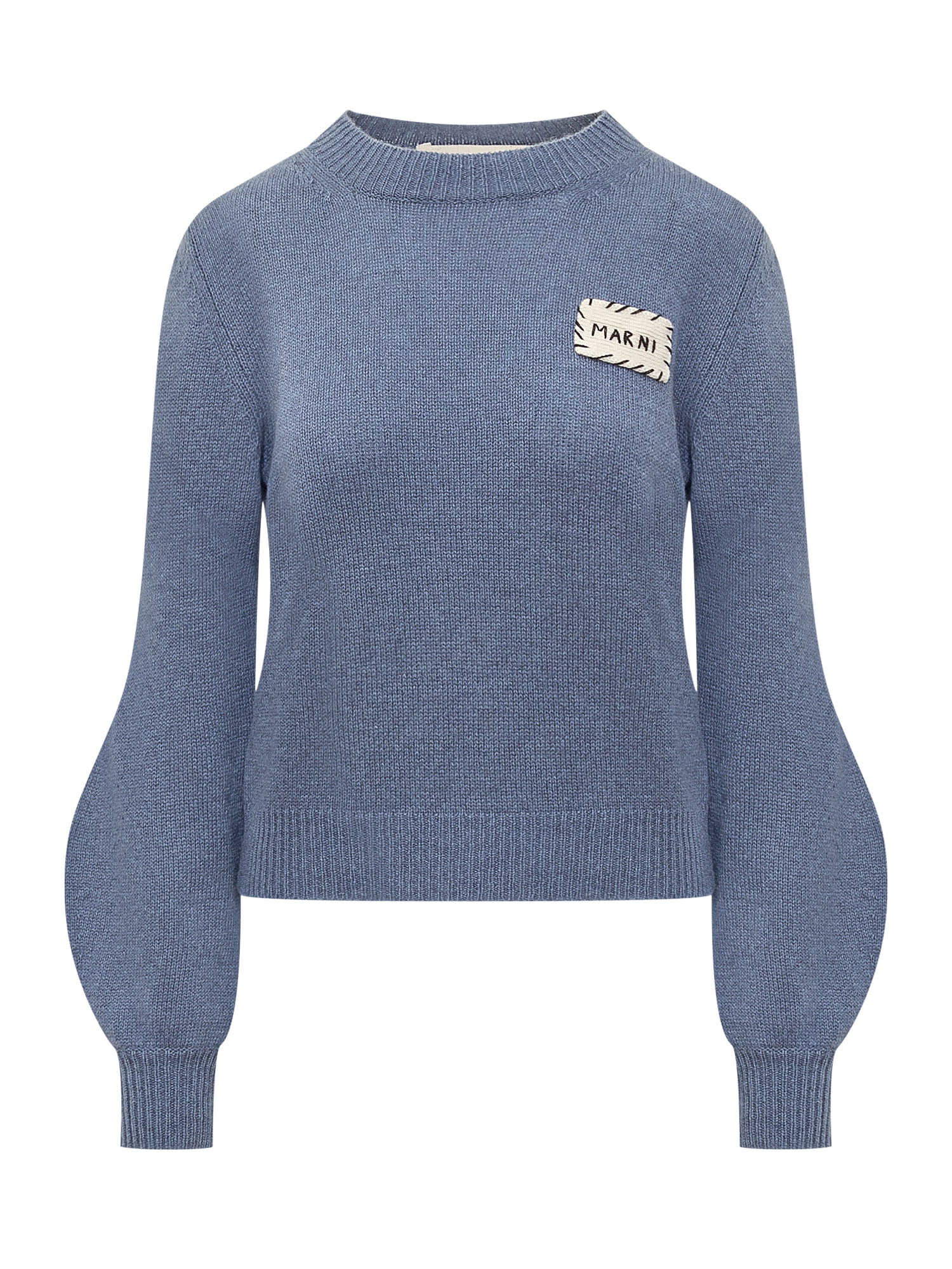 Shop Marni Cashmere Flower Detail Sweater In Opal