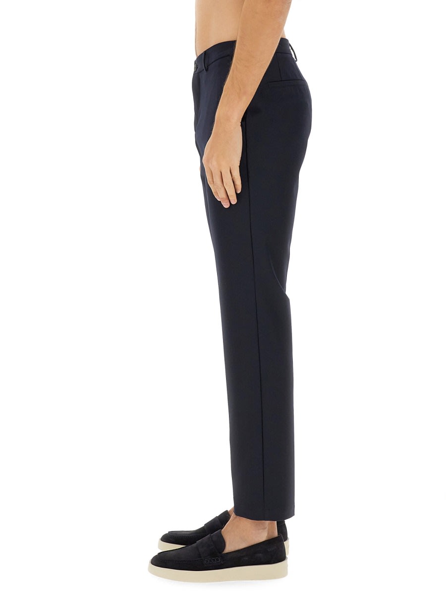 Hugo Boss Tailored Trousers With Belt Loops And Pockets In Blue
