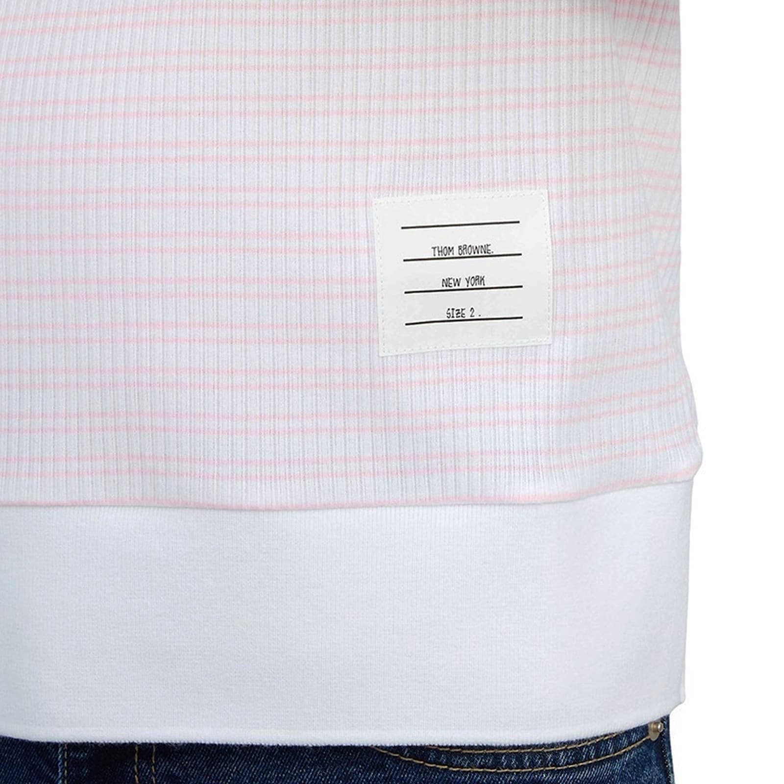 Shop Thom Browne Striped Cotton T-shirt In Pink