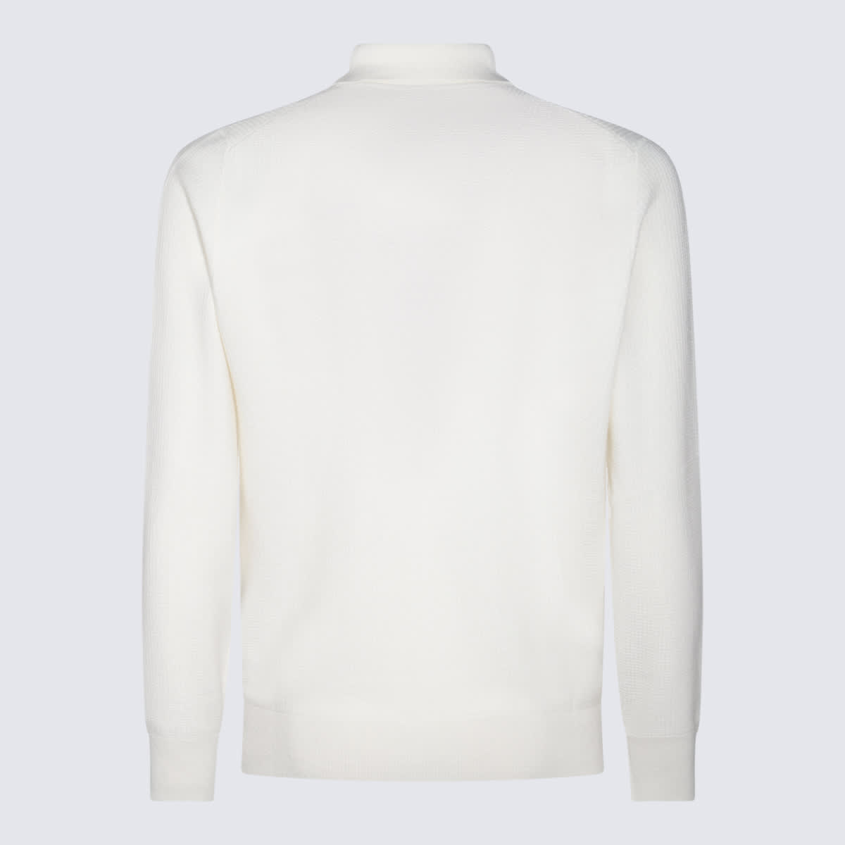 Shop Brunello Cucinelli White Wool Polo Shirt