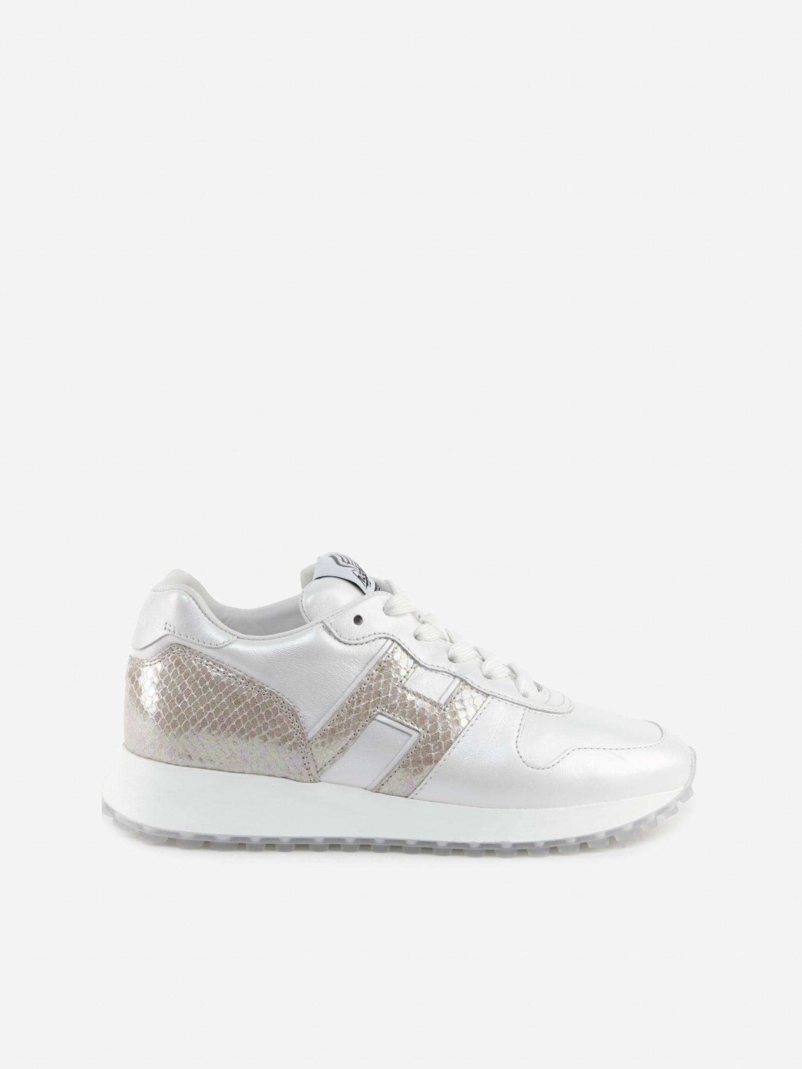 Hogan H383 Sneakers In Pearl Effect Leather