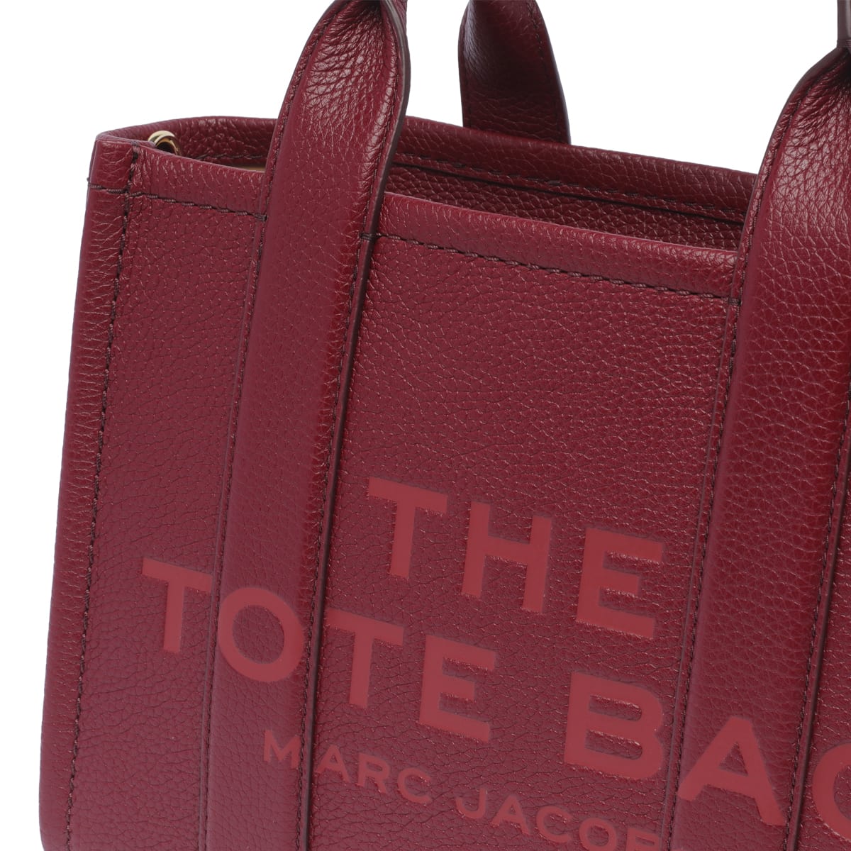 Shop Marc Jacobs The Small Leather Tote Bag In Bordeaux