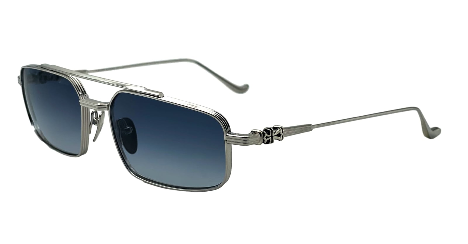 Shop Chrome Hearts Lickn - Shiny Silver Sunglasses