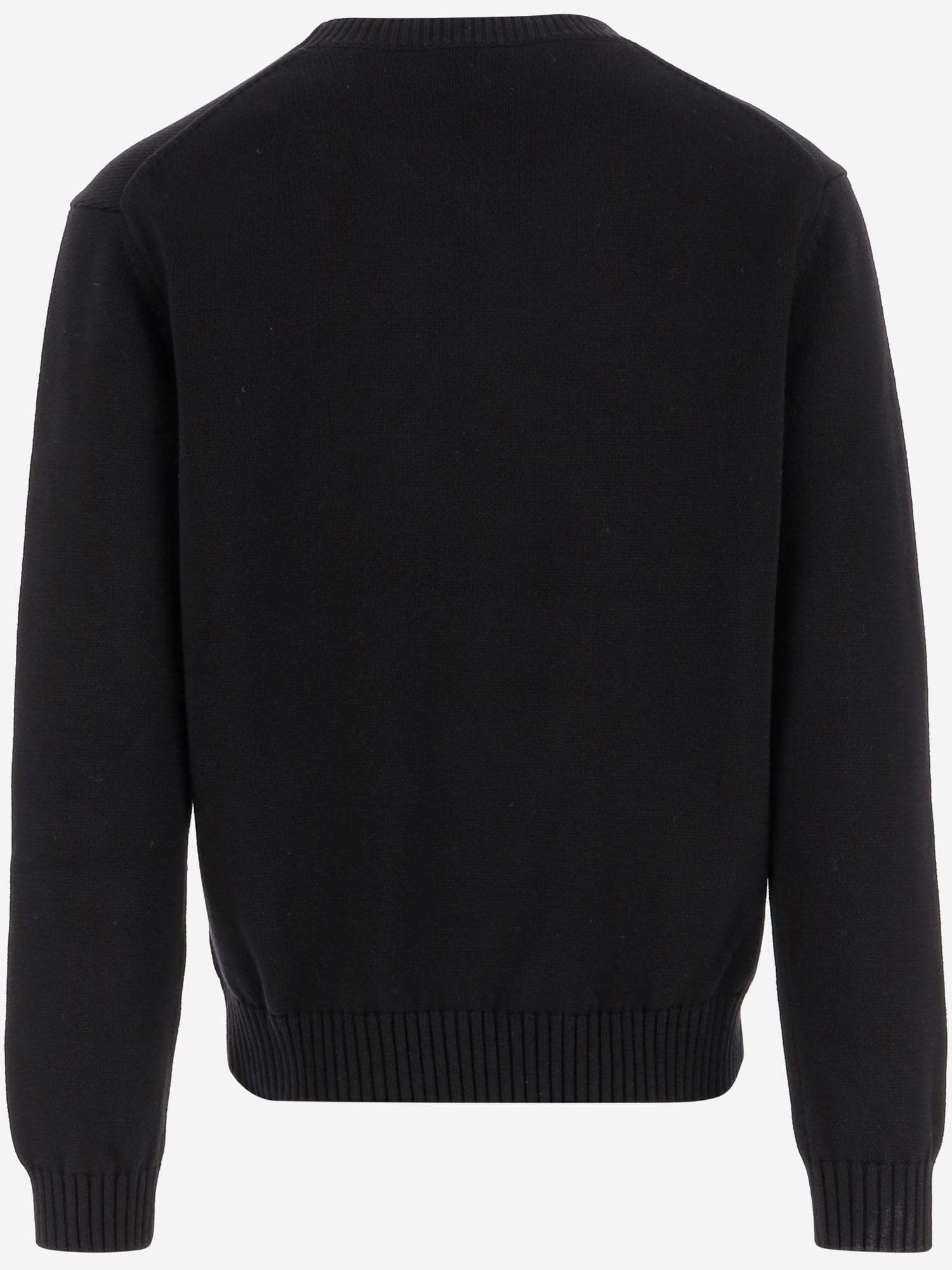 Casablanca Mushroom Embroidered Cotton Blend Sweater In Black