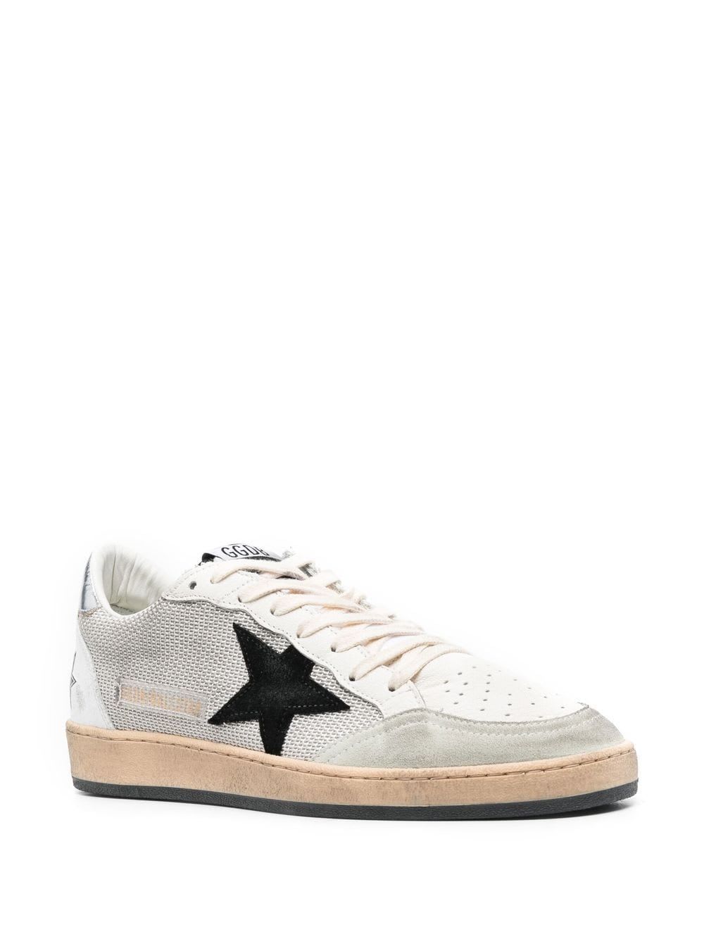 Shop Golden Goose Ball Star Sneakers In Light Silver Black White Silver