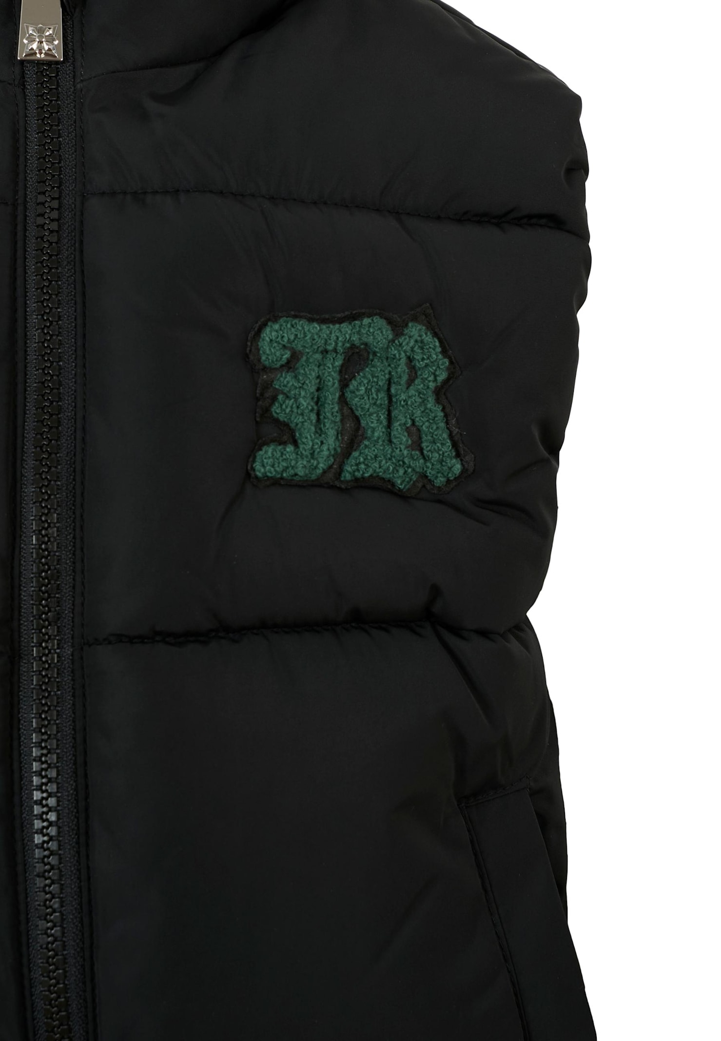 Richmond Black Gilet For Boy With Logo In Black