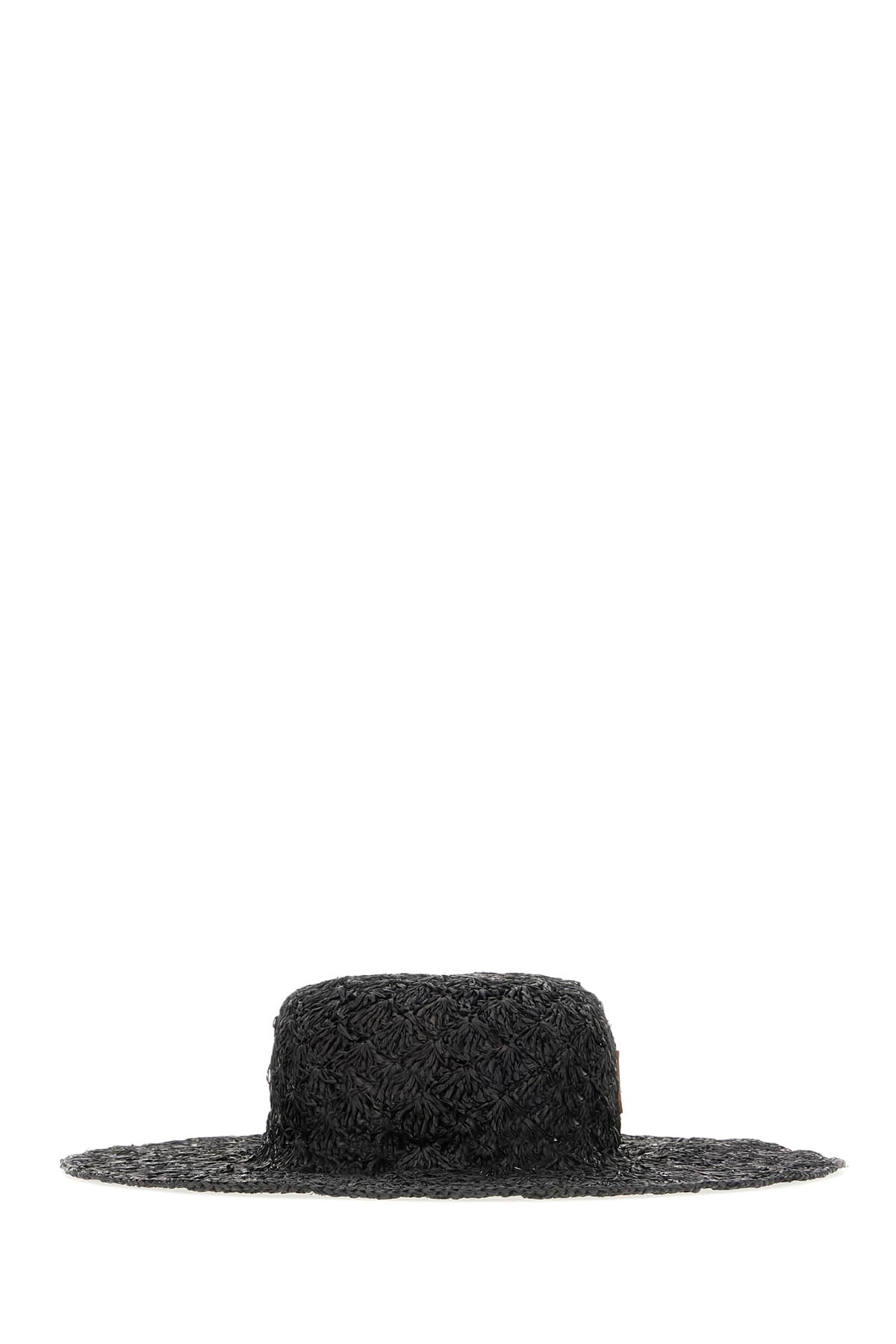 Shop Isabel Marant Black Raffia Hat In 01bk