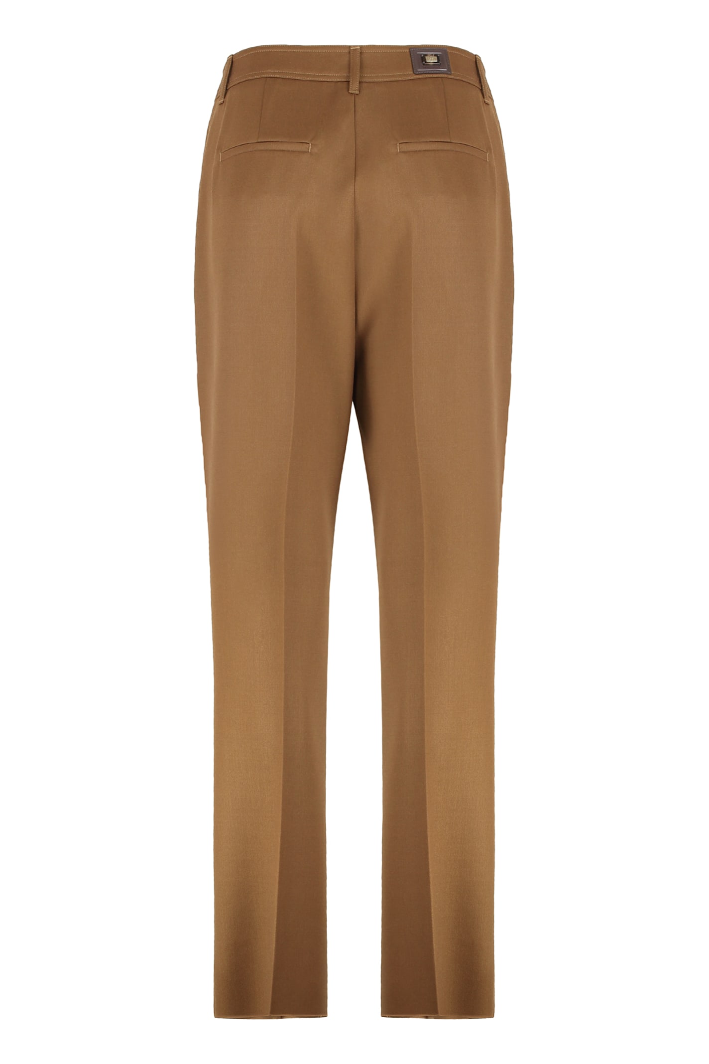 Max Mara Cotton Satin Trousers Back Pockets In Brown