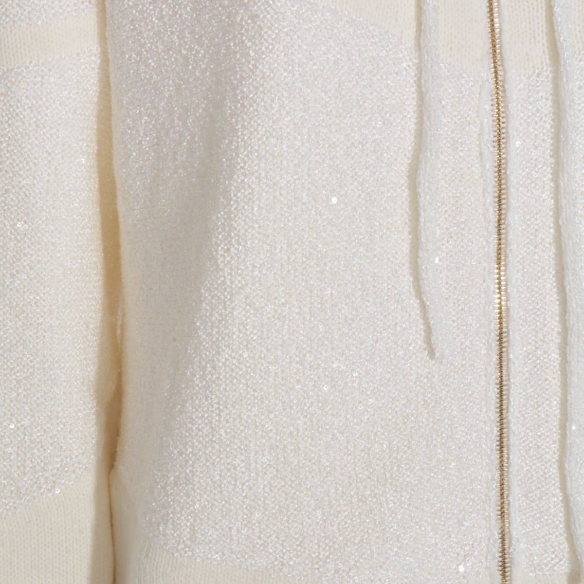 Fabiana Filippi Sparkling Hooded Long Sleeve Knitwear In Neutral