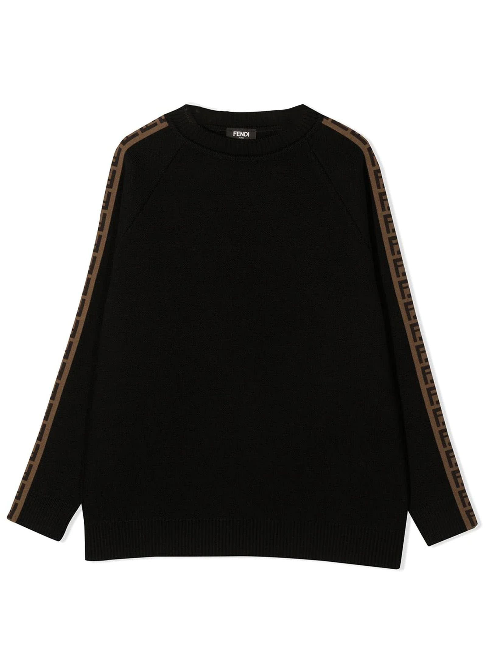 Fendi Black Virgin Wool Sweatshirt