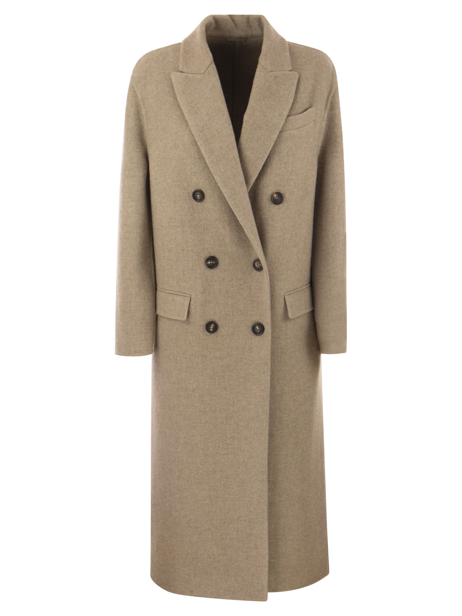 BRUNELLO CUCINELLI LONG-LENGTH DOUBLE-BREASTED COAT
