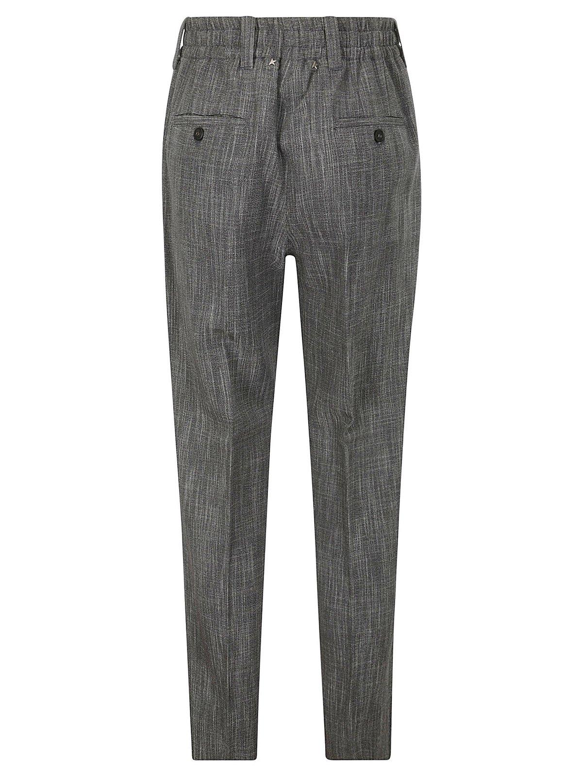 Shop Golden Goose High-waist Tapered-leg Tailored Trousers In Grey White