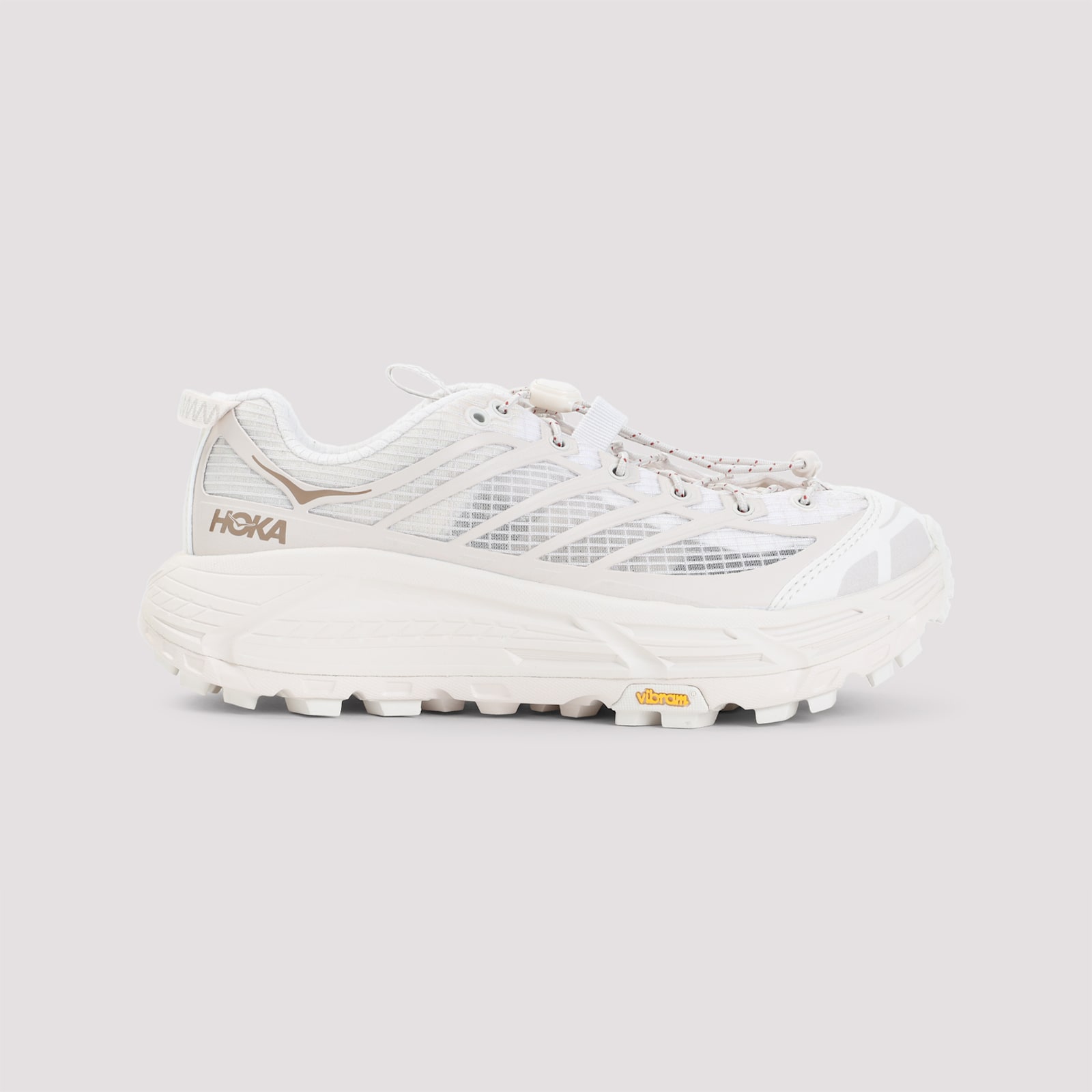 Hoka Sole Sneakers With Breathable Mesh Panels In White