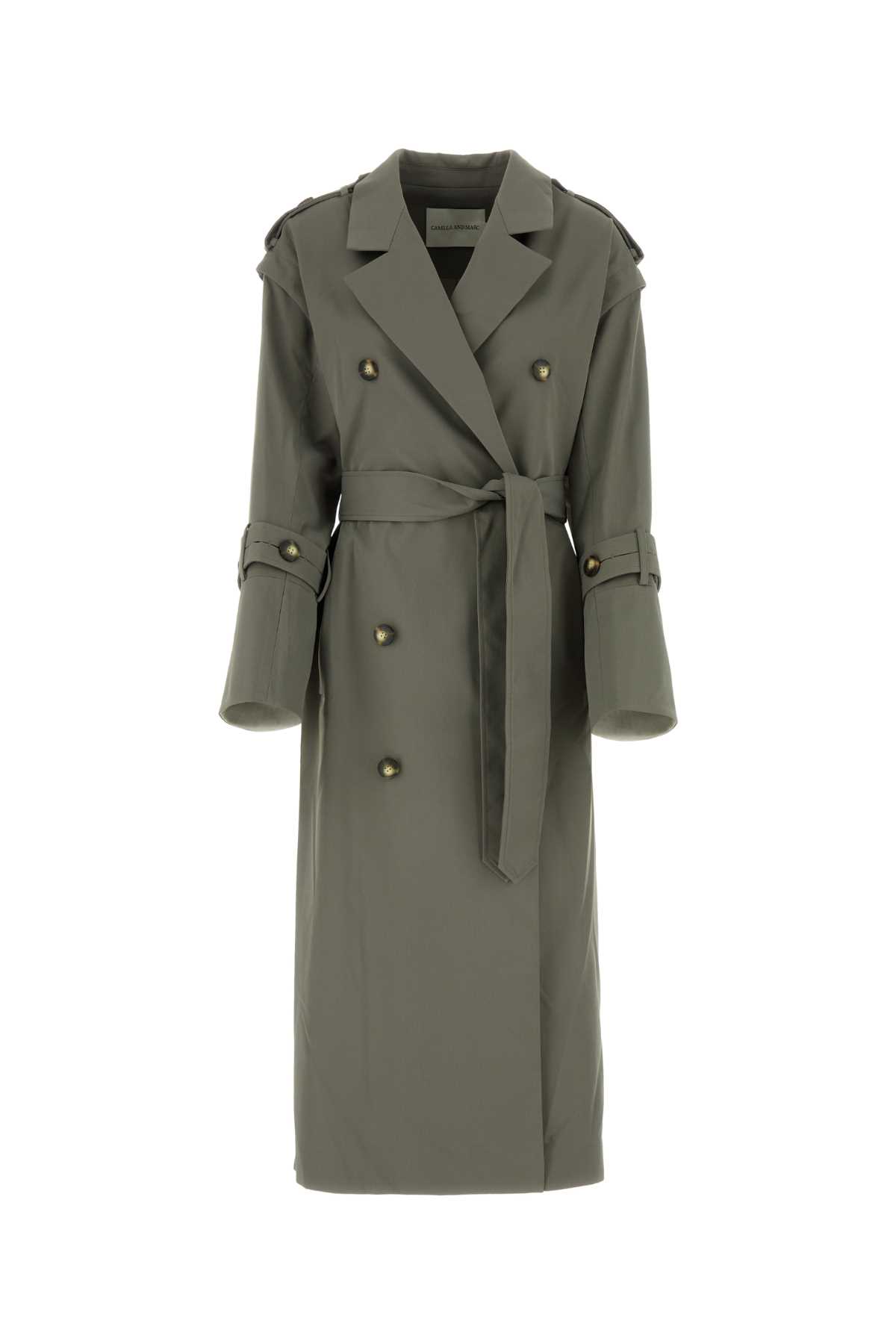 Grey Polyester Nantes Trench Coat