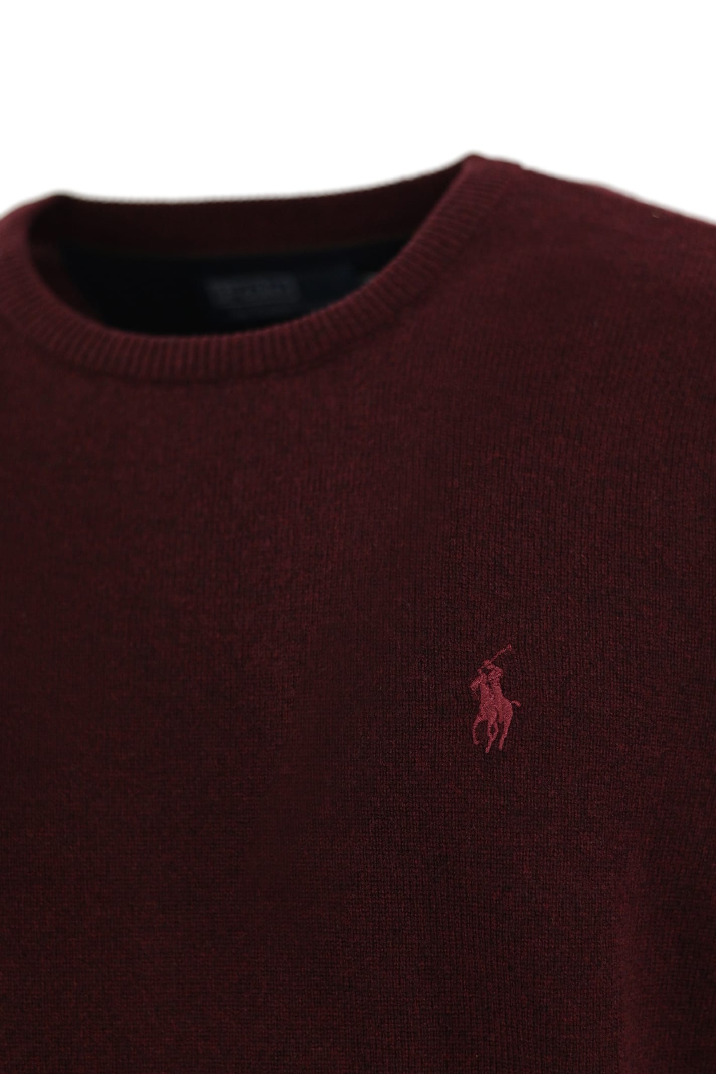 Shop Polo Ralph Lauren Wool Sweater With Pony In Wine