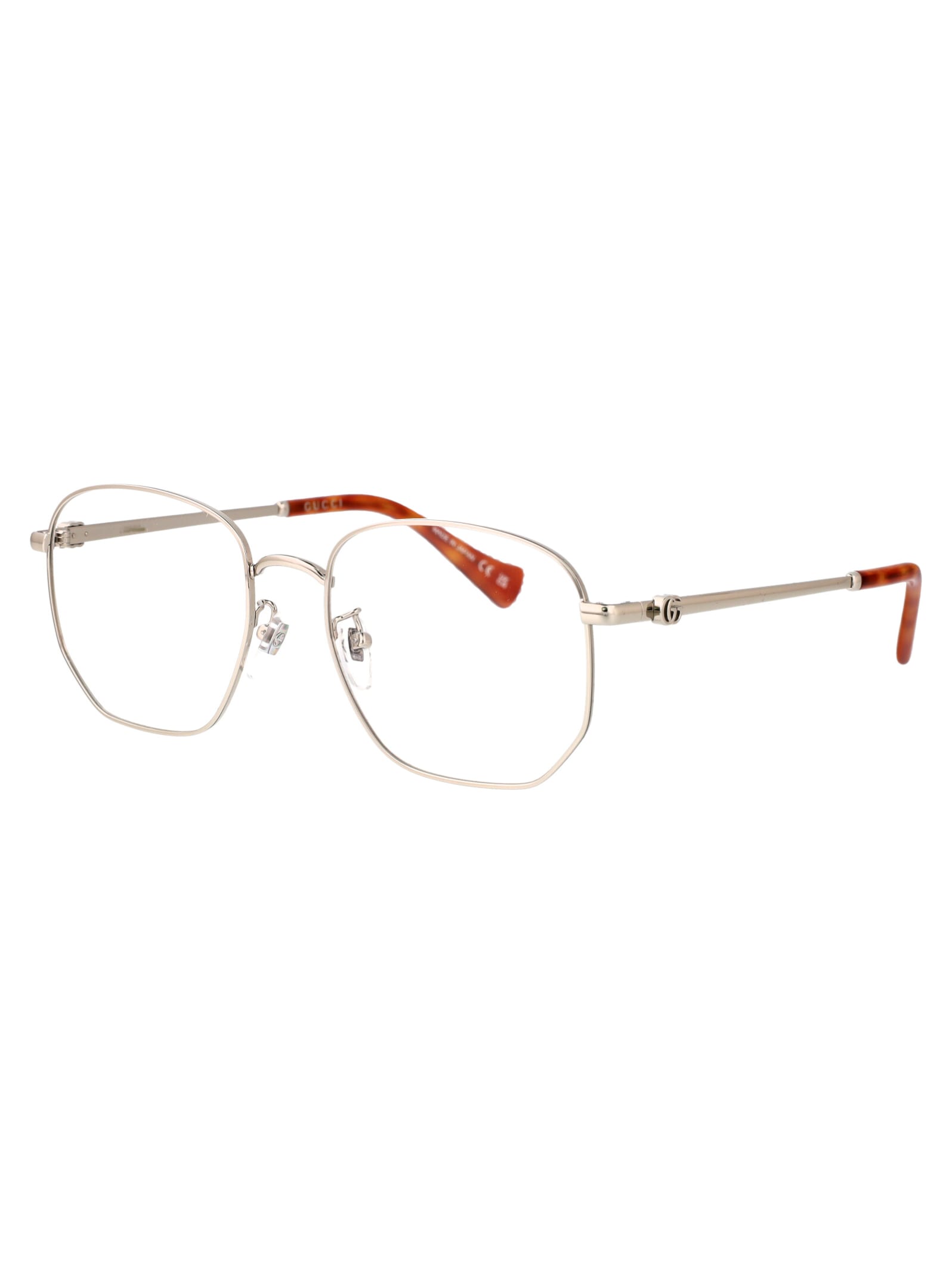 Shop Gucci Gg1420ok Glasses In 002 Silver Silver Transparent