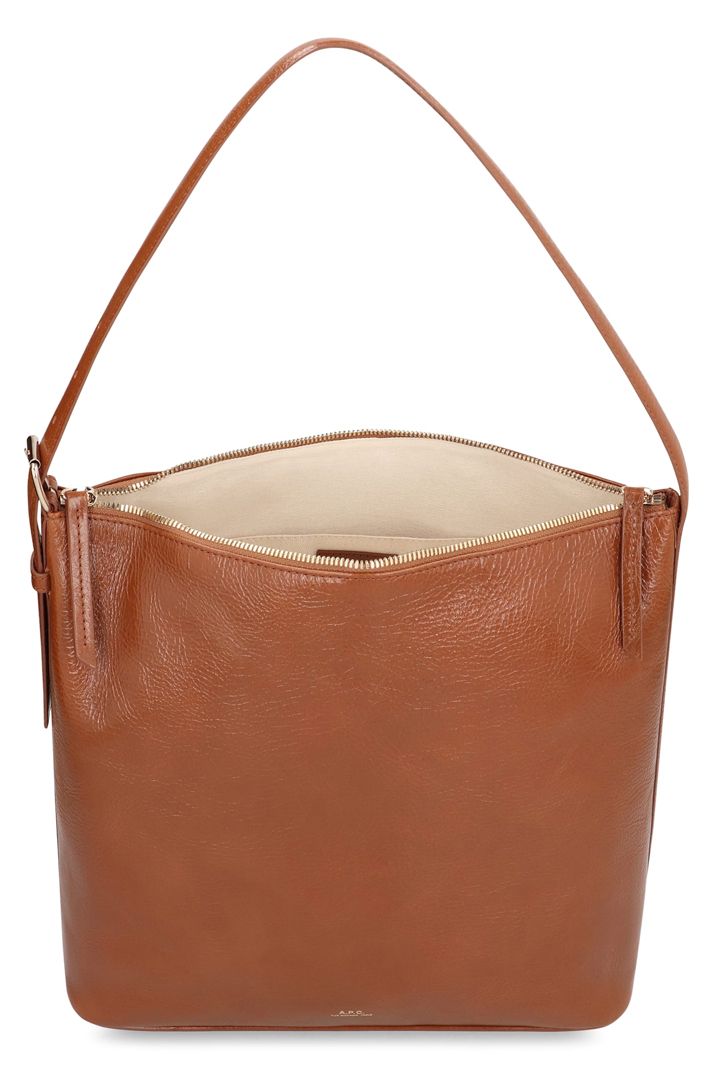 Apc A.p.c. Vera Leather Shoulder Bag In Brown