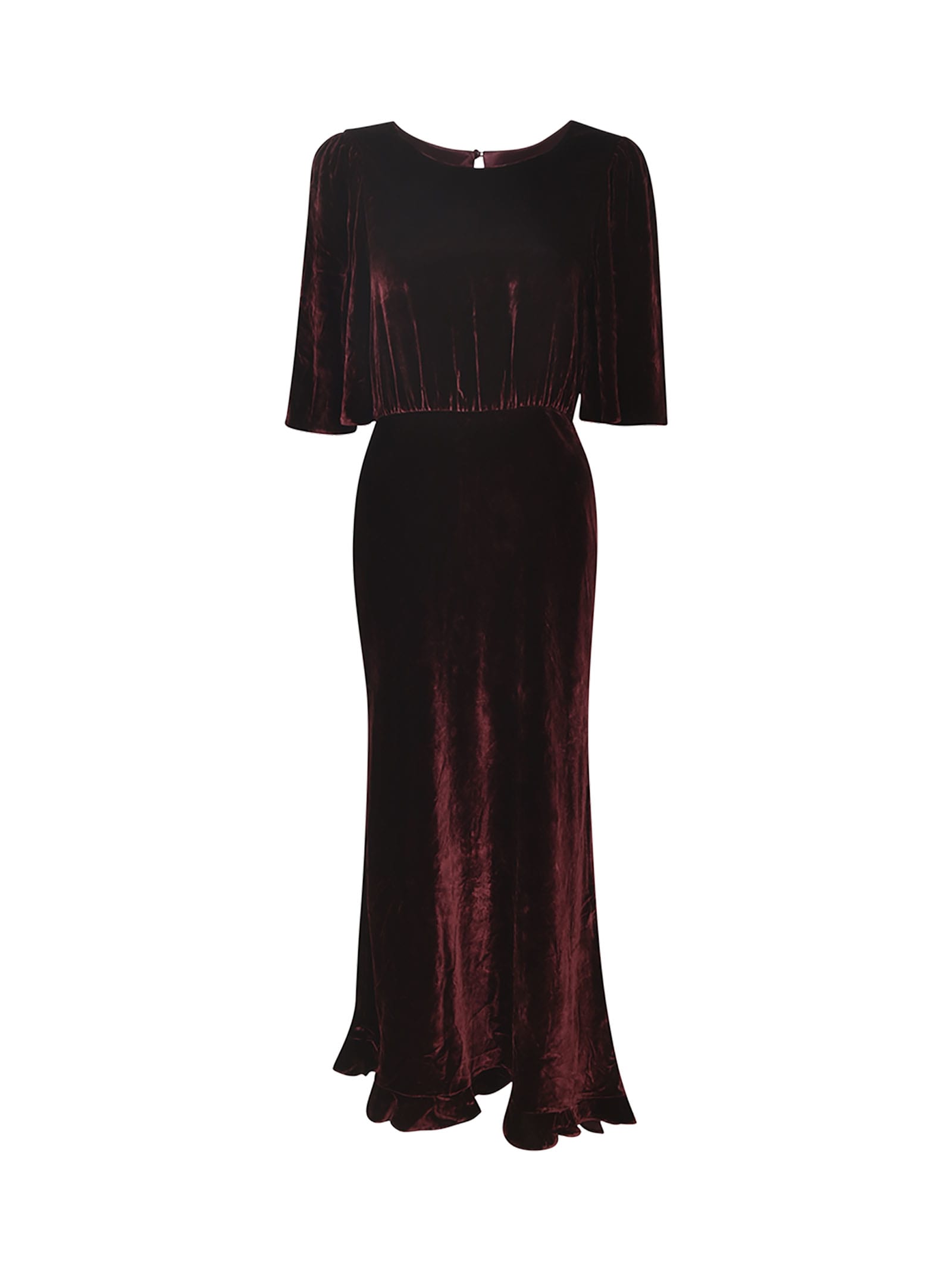 SALONI LONG-LENGTH VELVET DRESS 