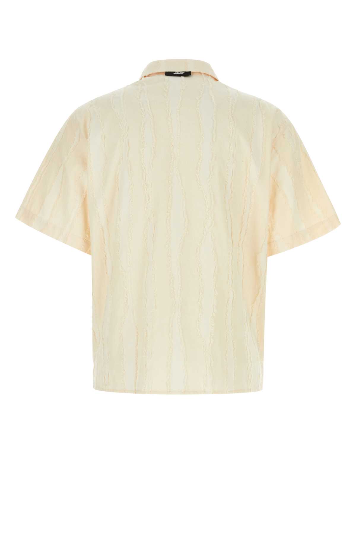 Msgm Cream Cotton Shirt In 04