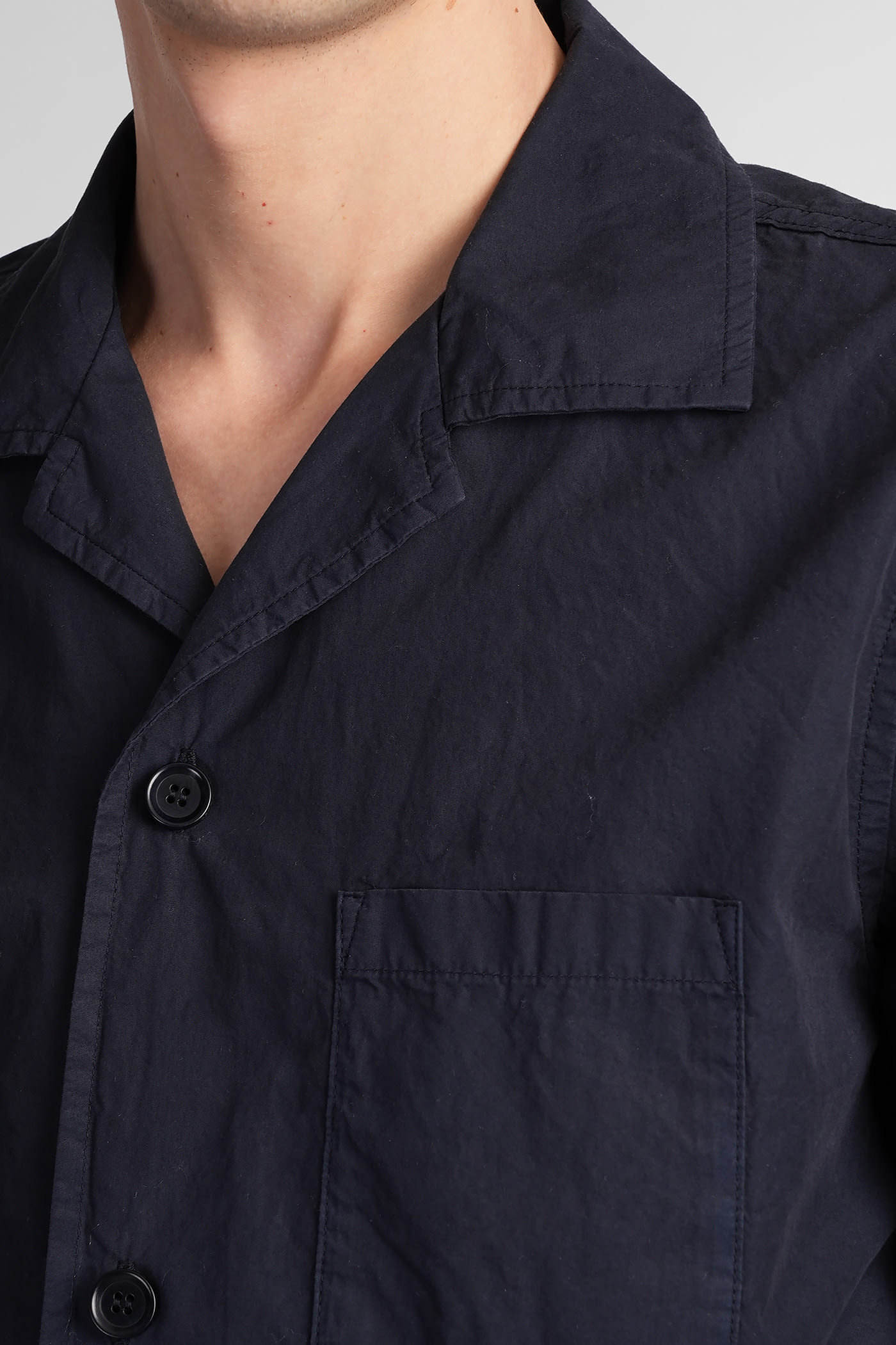 Aspesi Ago Shirt In Blue Cotton In Blue
