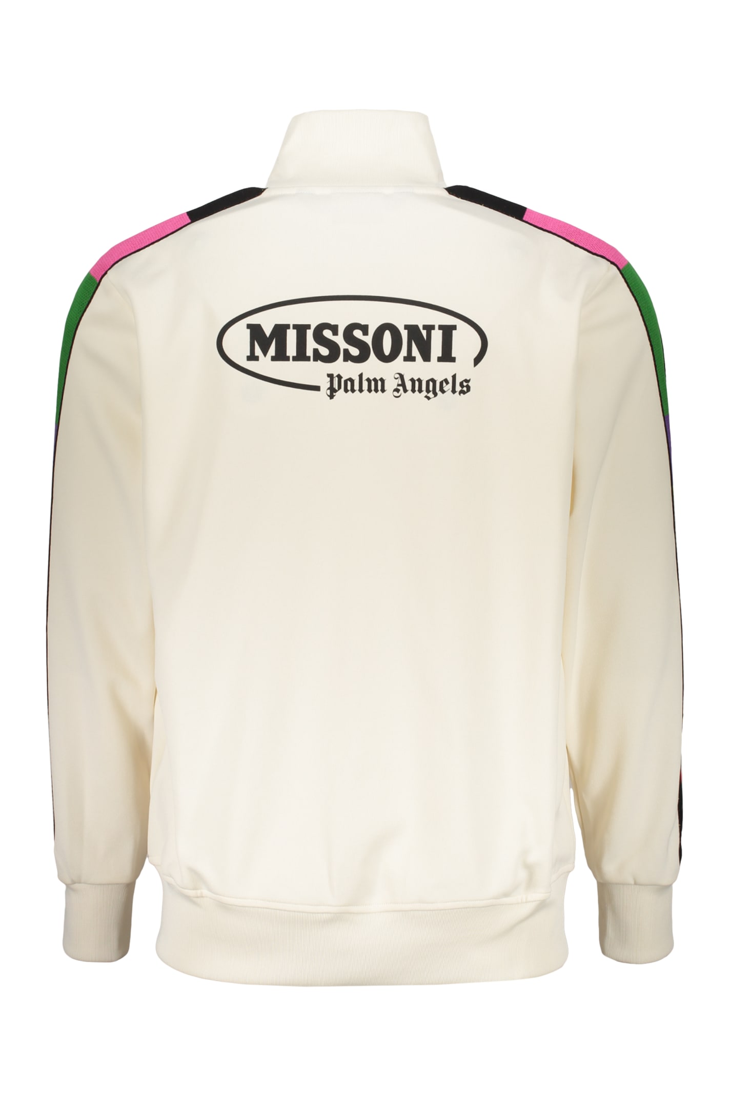 Shop Palm Angels X Missoni Techno Fabric Sweatshirt In White