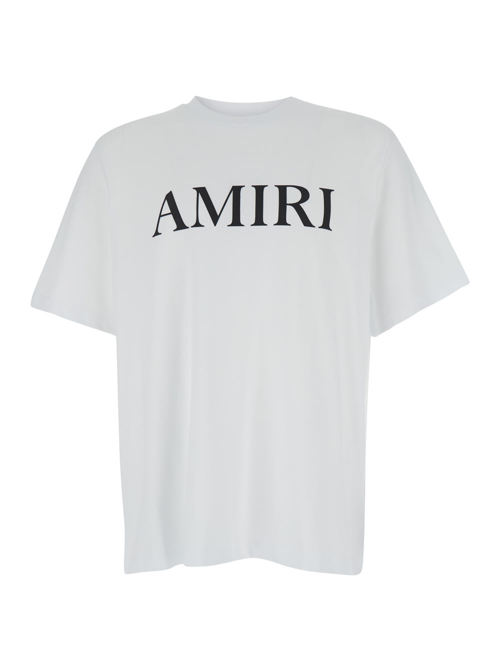 Shop Amiri White T-shirt With Logo Lettering Print In Cotton Man