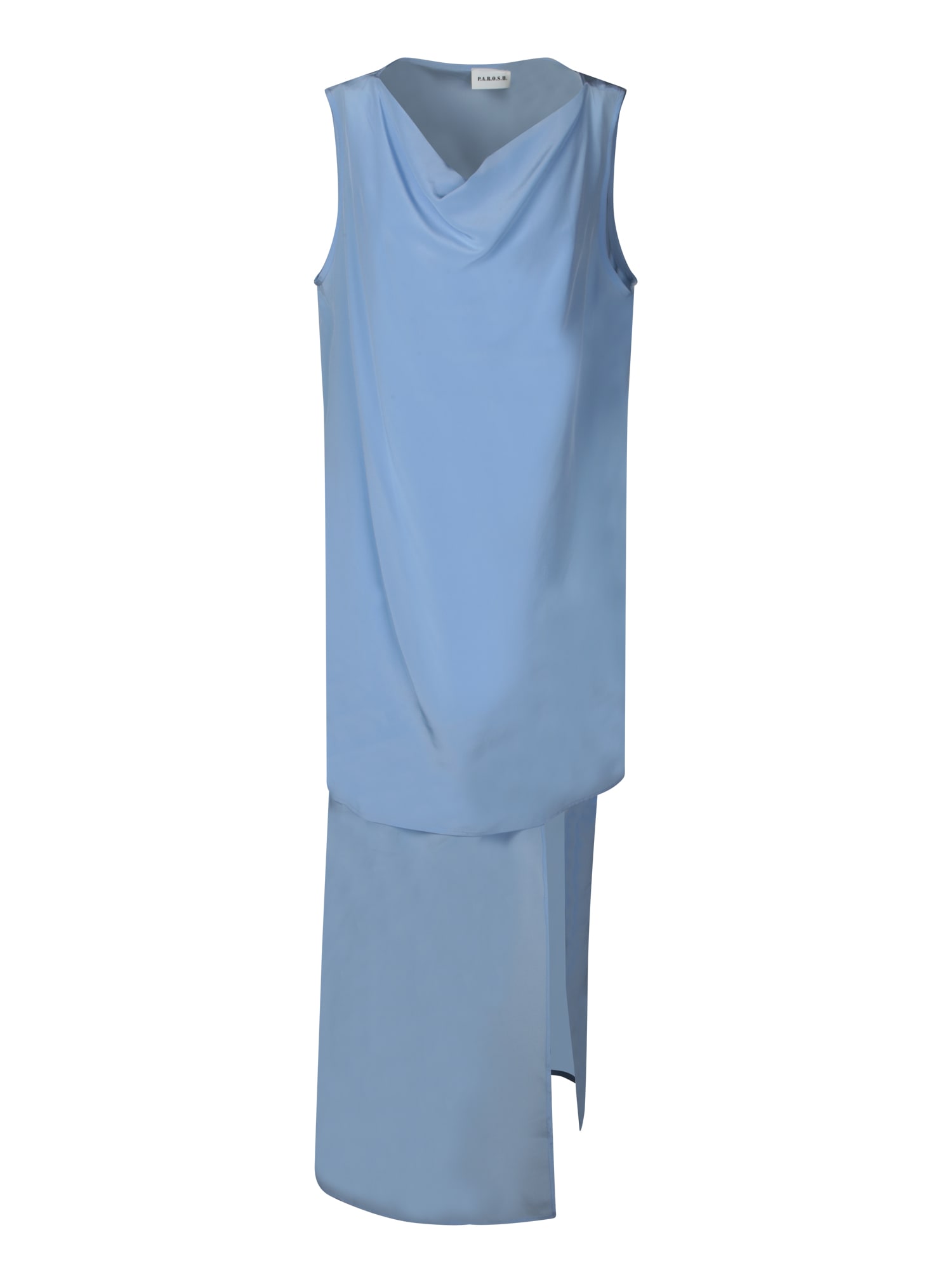 Parosh Blue Crepe De Chine Dress