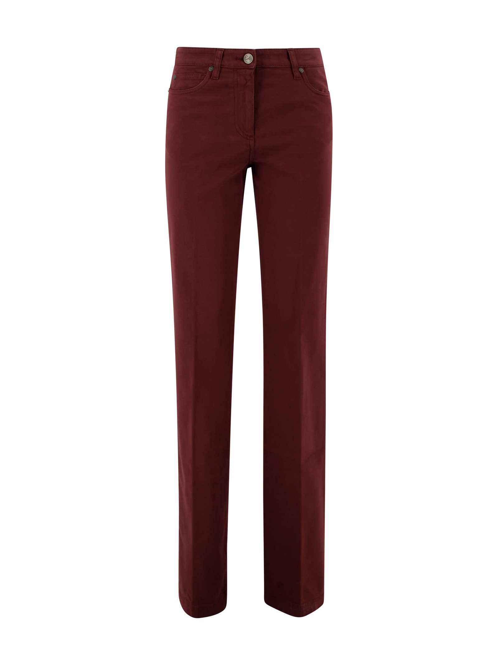 Etro Straight Leg Trousers In Burgundy