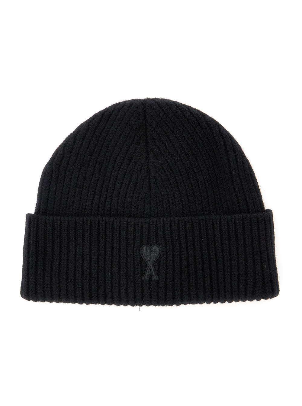 Ami Alexandre Mattiussi Ami Paris Ami De Coeur Black Wool Hat Men
