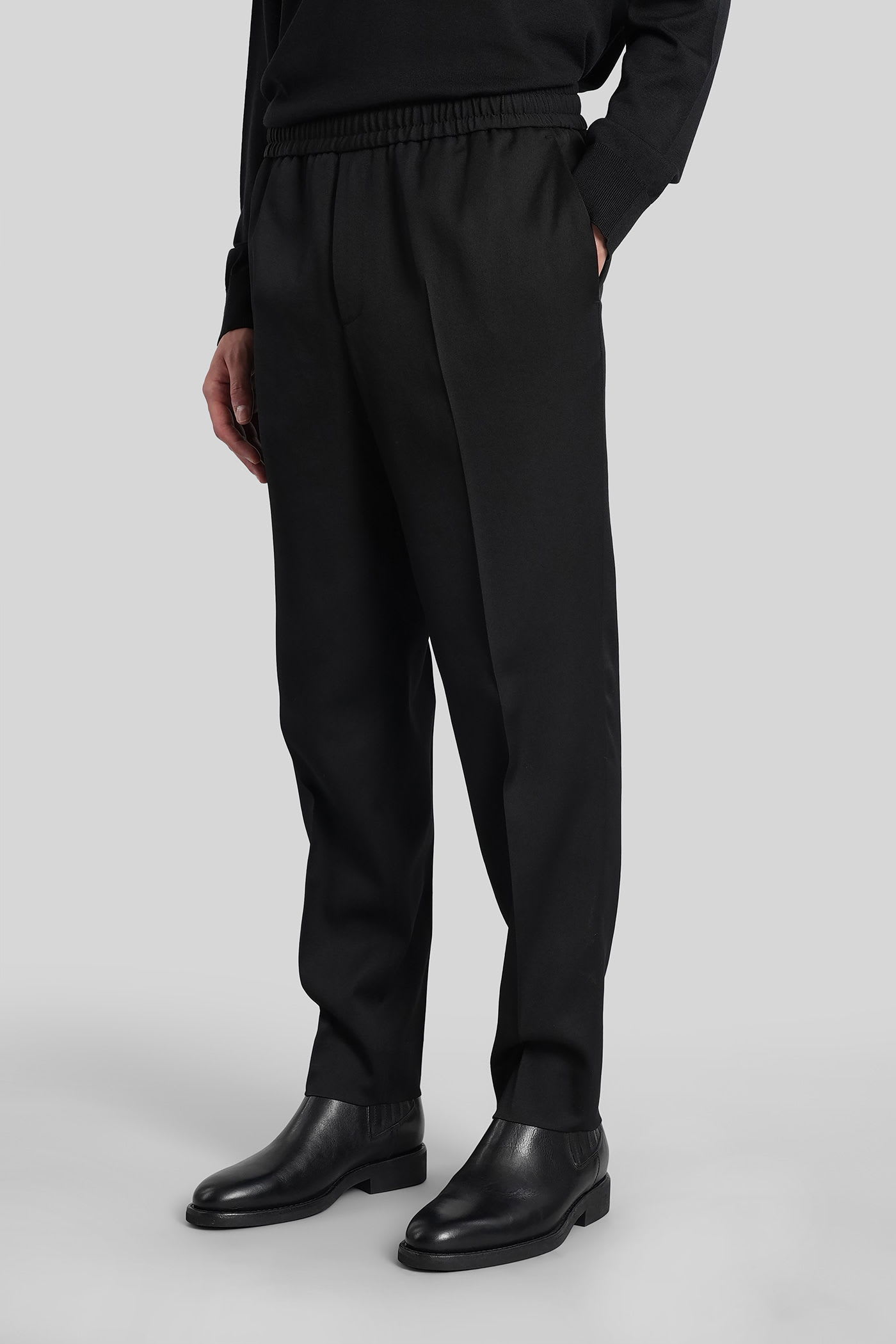 Golden Goose Luke Pants In Black Wool In Black