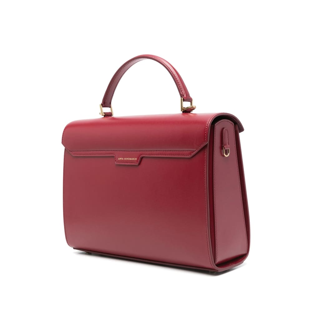 Anya Hindmarch Mortimer Shiny Leather Top-handle Bag In Red