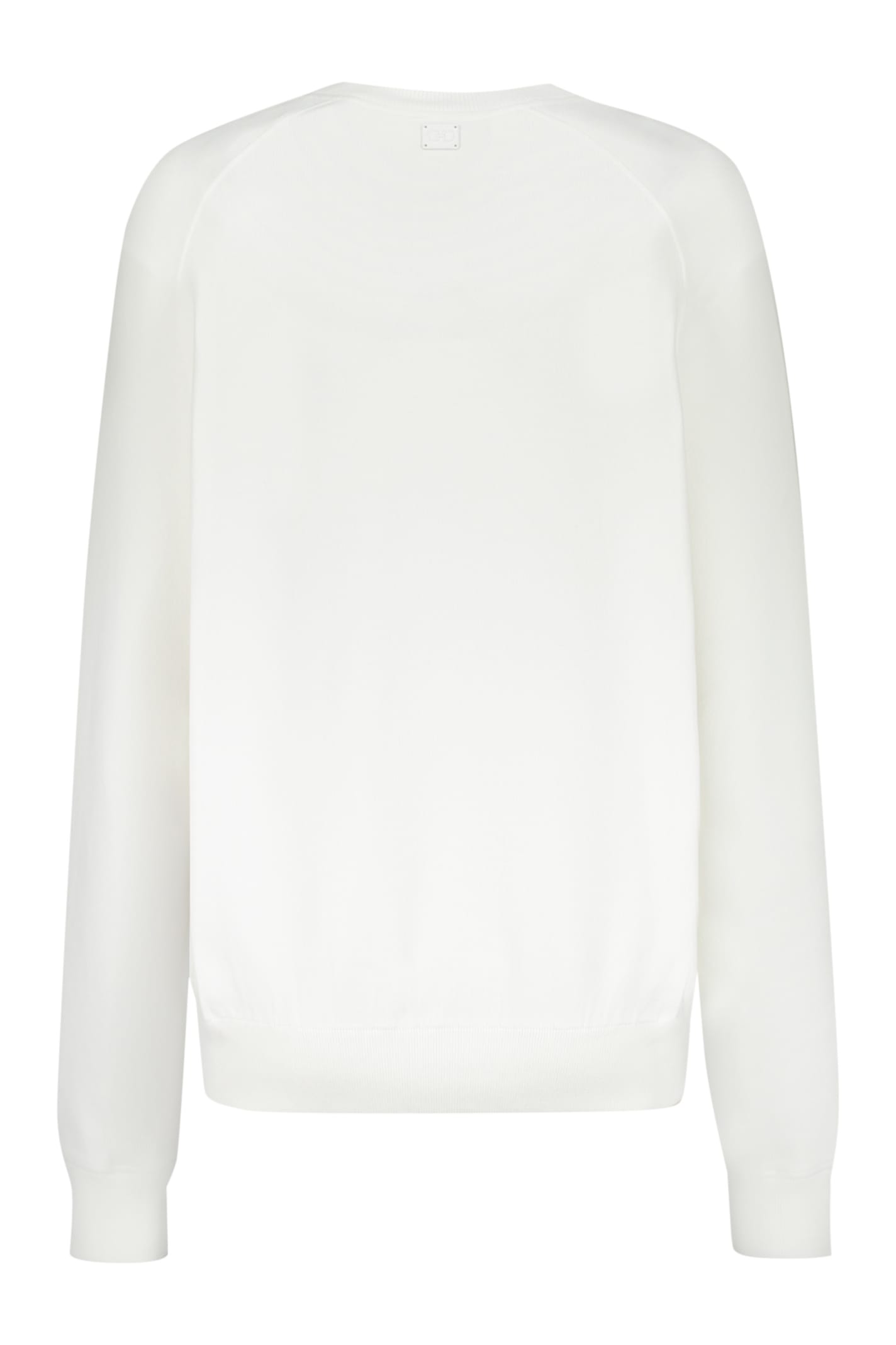 Shop Ferragamo Long Sleeve Crew-neck Sweater In White