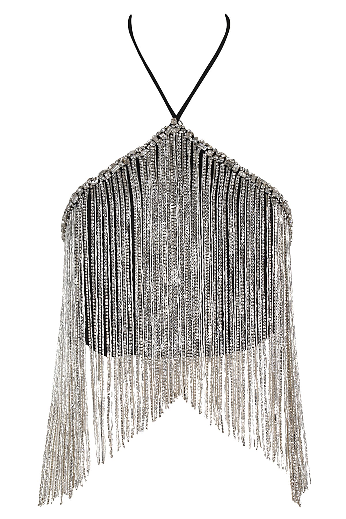 Top In Crepe W Fringes Embr