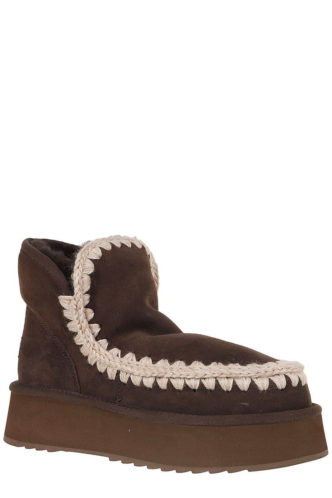 Mou Mini Eskimo Platform Boots  In Mocha Mocha