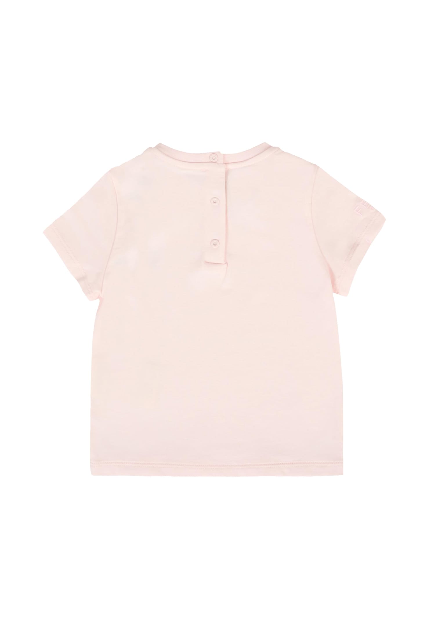 Fendi Pink T-hirt For Baby Girl With Teddy Bear In Pink