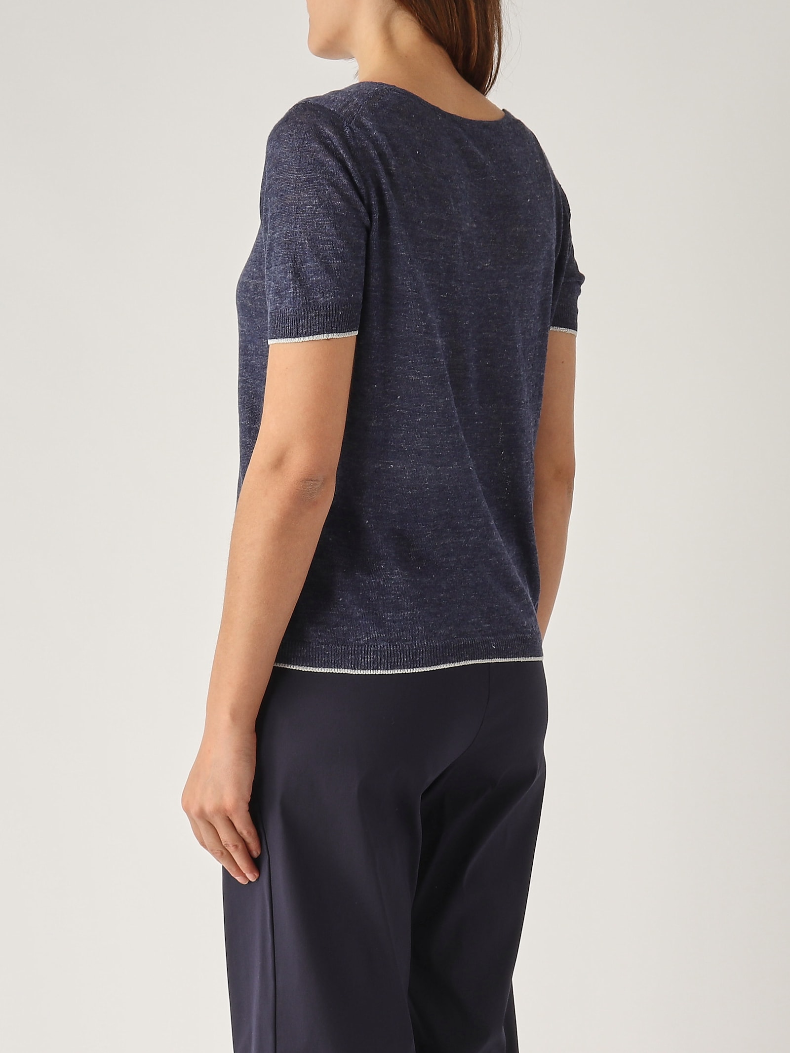 Gran Sasso Pullover M/m Bordi Lurex Sweater In Blue