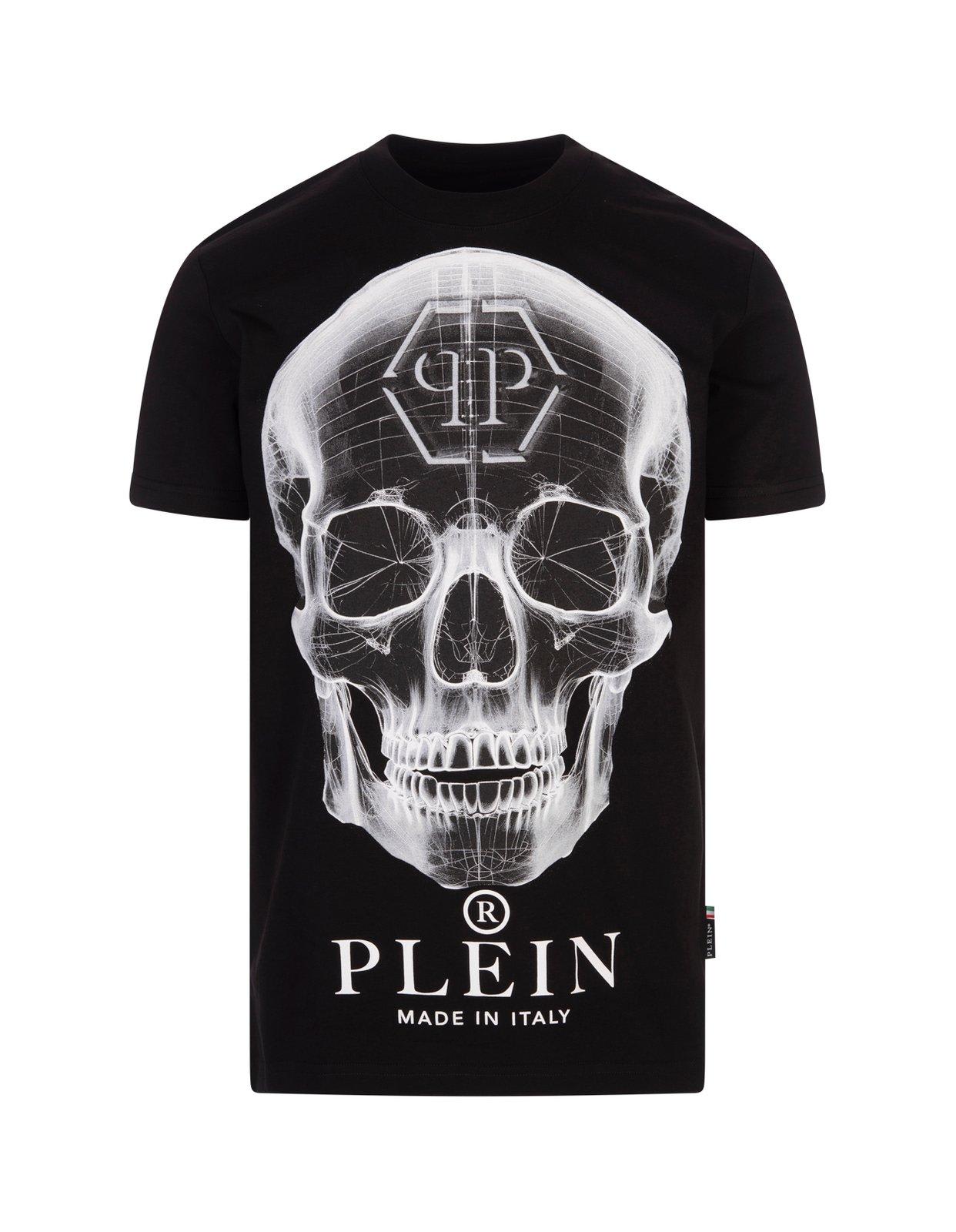 Shop Philipp Plein Round Neck Ss Skull T-shirt In Nero