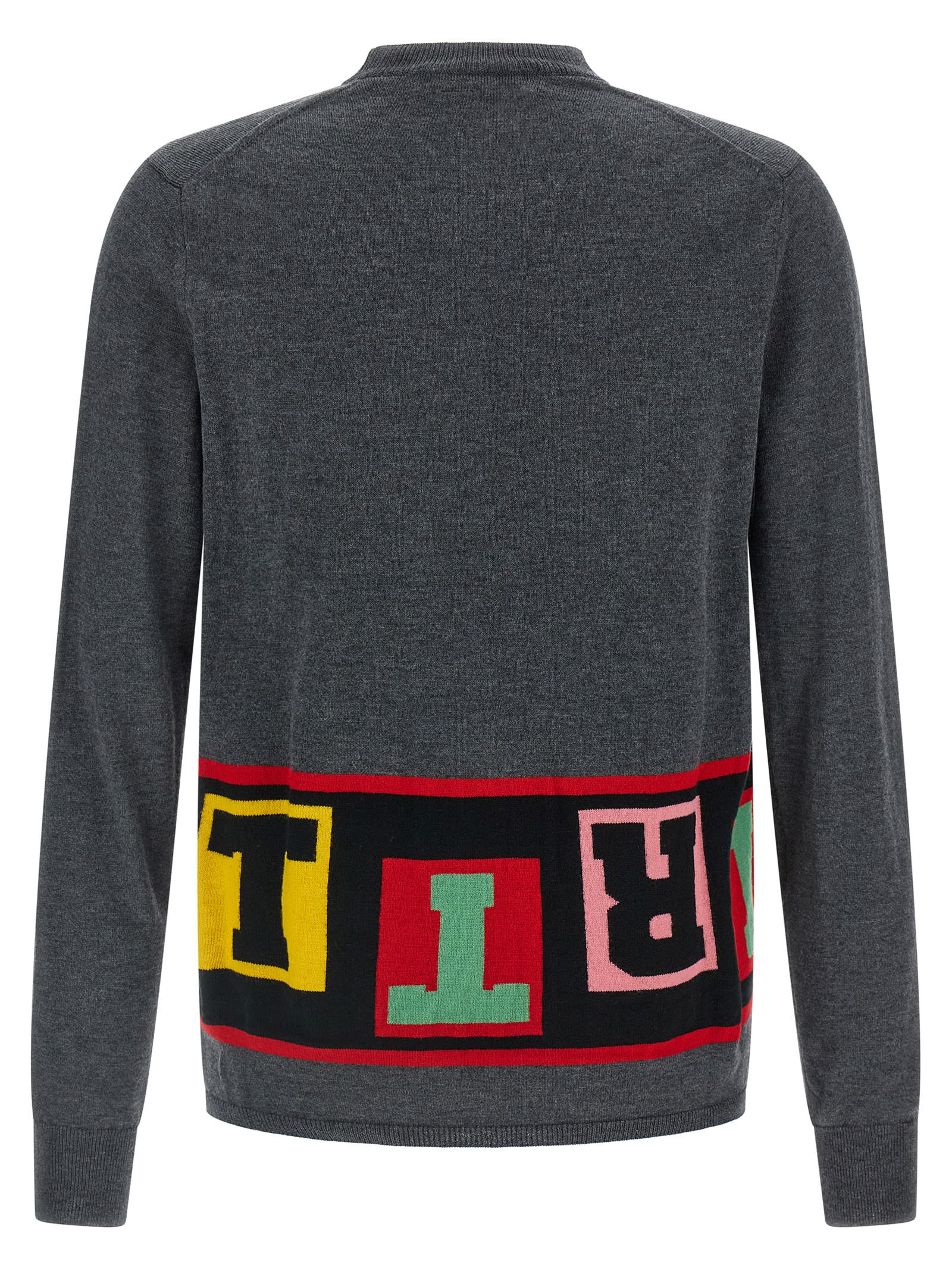 Comme Des Garçons Shirt Intarsia Sweater Sweaters And Cardigans Gray In Gray