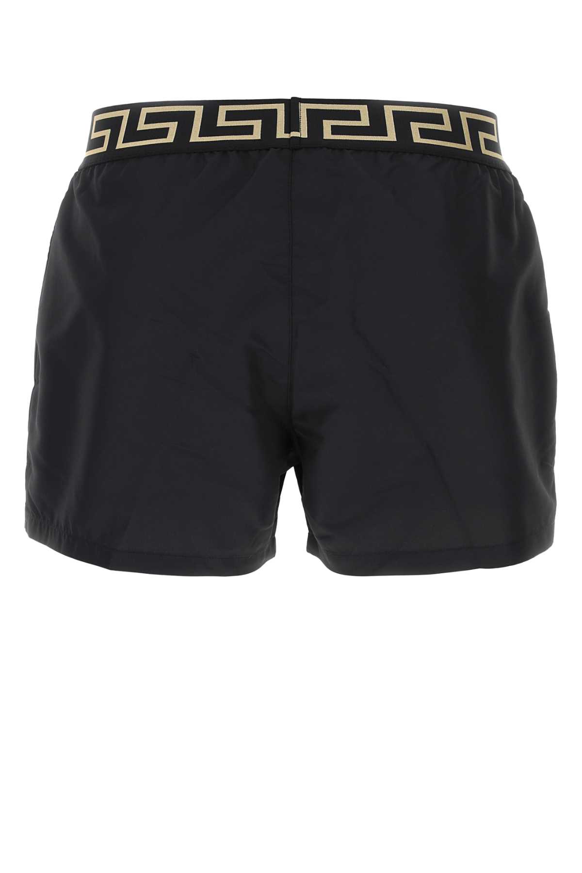 Shop Versace Black Polyester Swimming Shorts In A80g