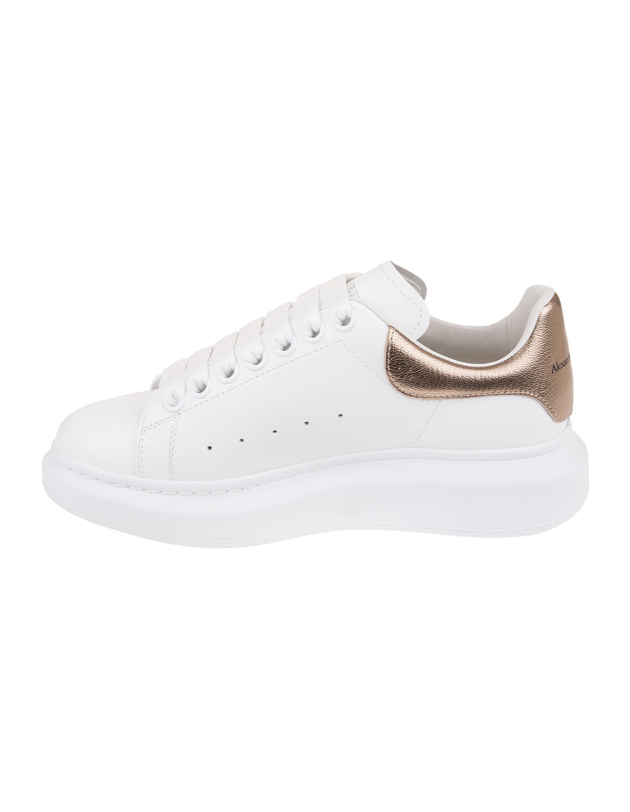 Shop Alexander Mcqueen Oversized Sneakers In White And Metallic Pink