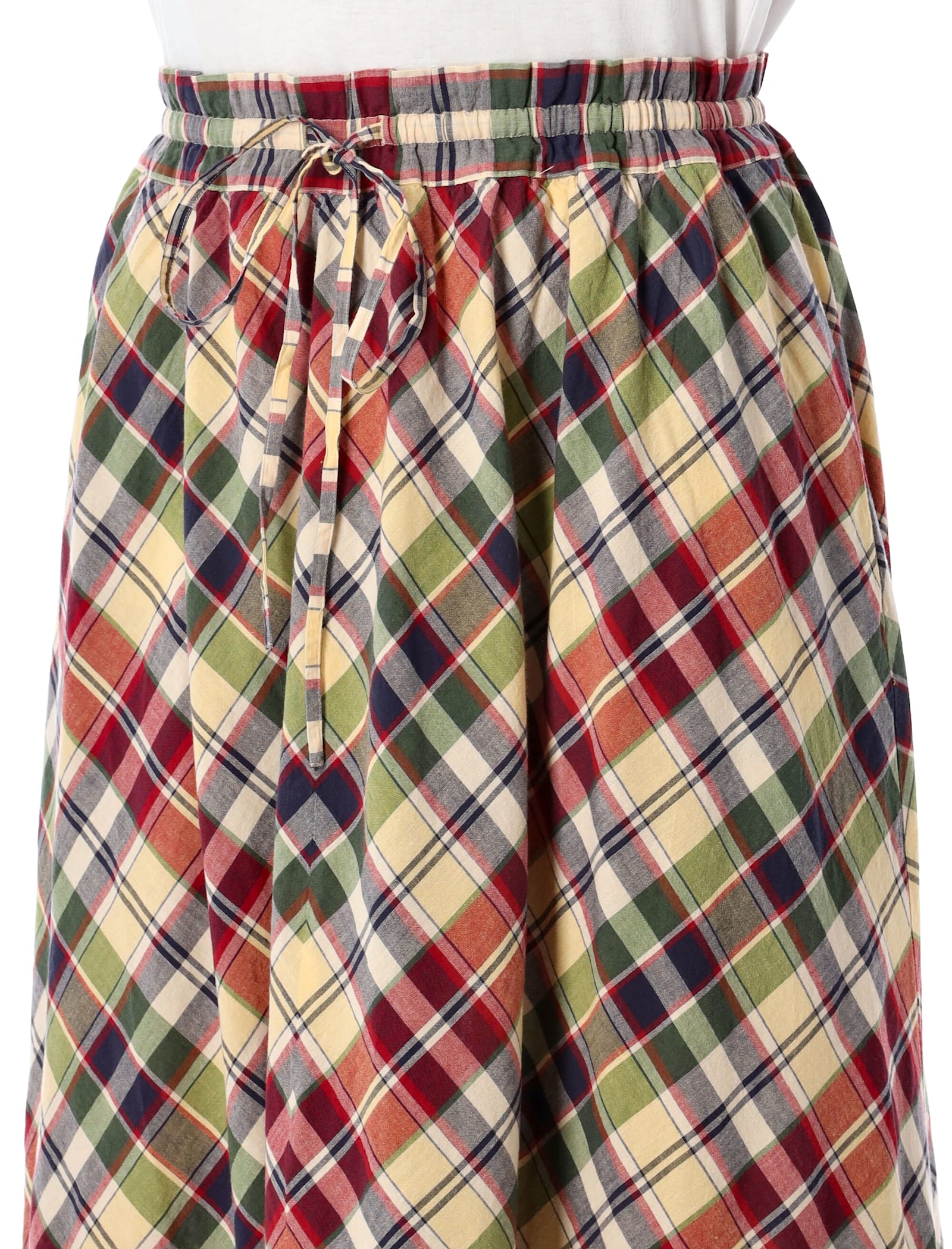 Shop Polo Ralph Lauren Plaid Drawstring Maxiskirt In Multi