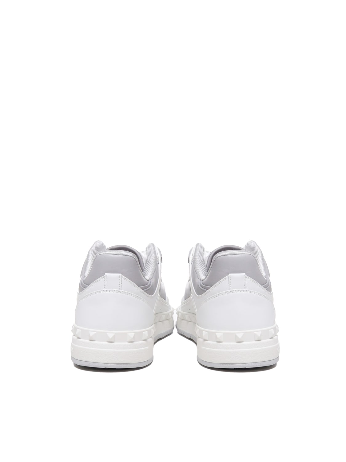 Shop Valentino Freedots Sneakers With Rockstud Detail In White, Grey