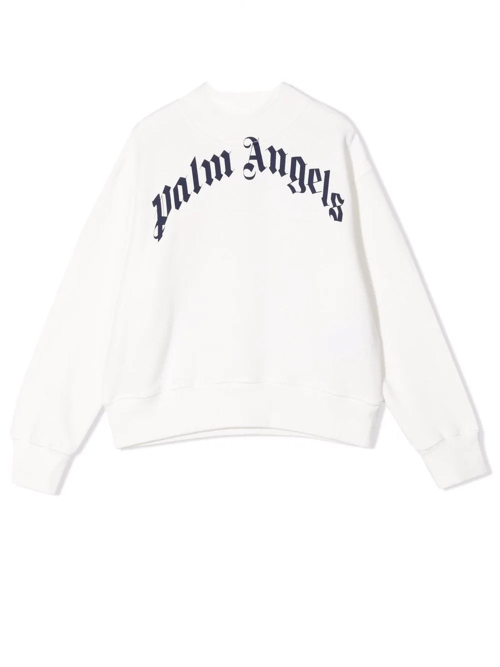 Palm Angels White Cotton Sweatshirt
