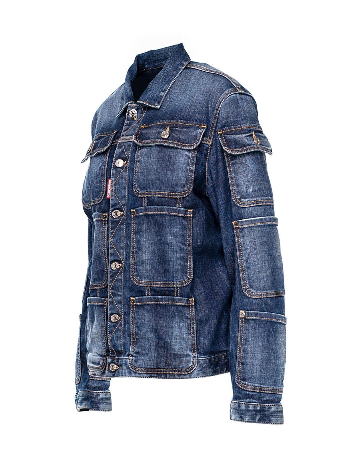 Shop Dsquared2 Pocket-detailed Buttoned Denim Jacket In Blue