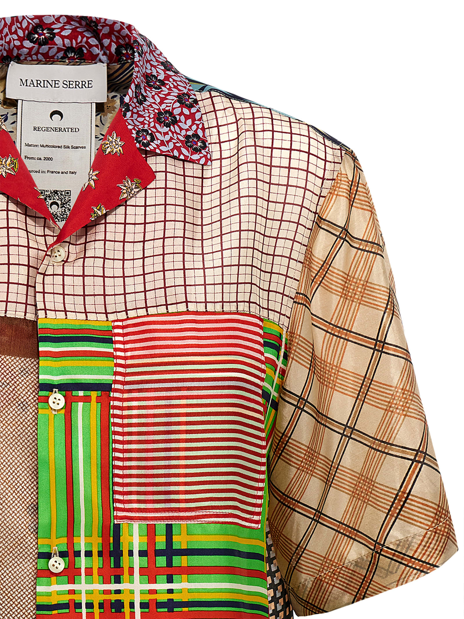 Marine Serre Regenerated Silk Scarves Bowling Shirt And Blouse Multicolor In Multicolor