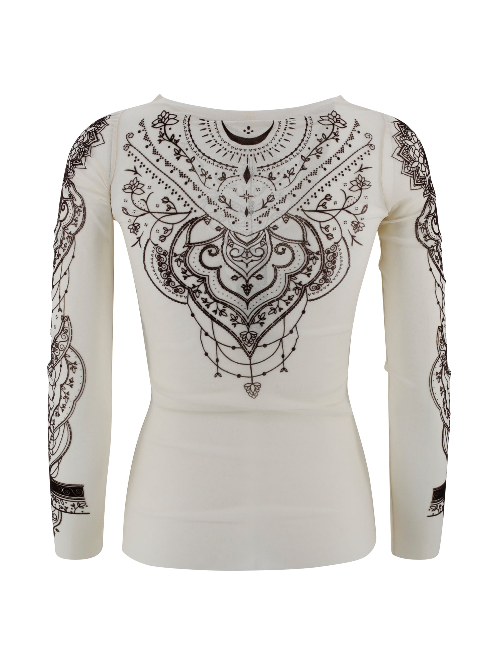 D Exterior Sweater With Embroidery In White