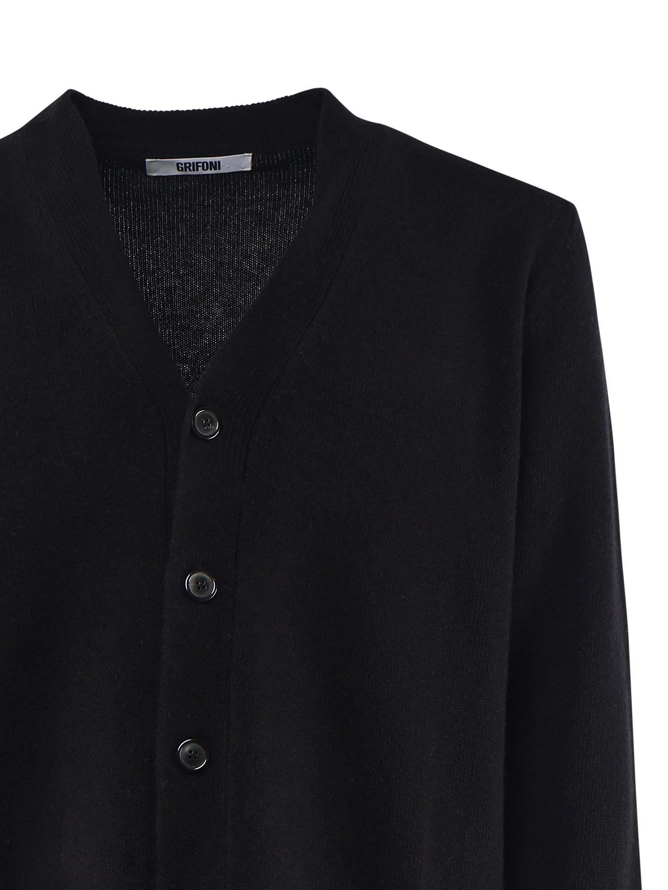 Shop Mauro Grifoni Cardigan With Irregular Edges In Black